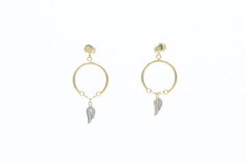 Arete Largo Círculos con Alas de Zirconias Brillantes mod. 6374