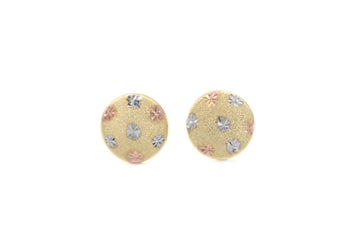 Arete Estilo Galleta de Oro Florentino en Tonos Brillantes mod. 6191