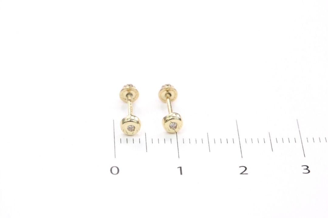 *Broquel 14k con Diamante Mod. 1502 - Joyería Orovel’s