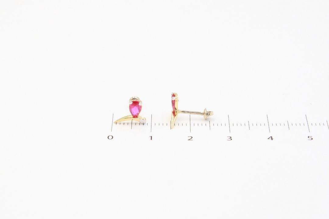 *Broquel Español 14k Libélula de Alas Rojas Mod. 5484 - Joyería Orovel’s