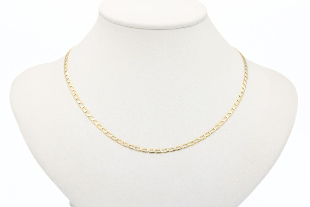 Cadena de Oro 14k en Tejido Inglés Sólido con Diamantado Blanco mod. 6388