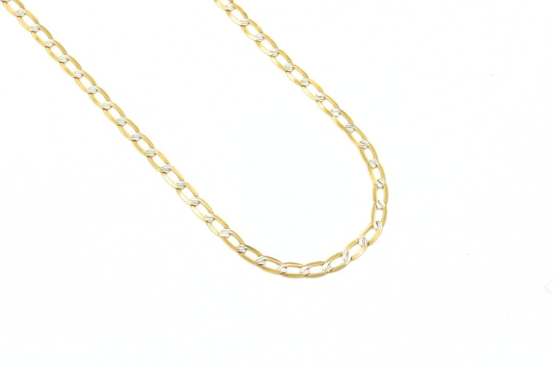 Cadena de Oro 14k en Tejido Inglés Sólido con Diamantado Blanco mod. 6388