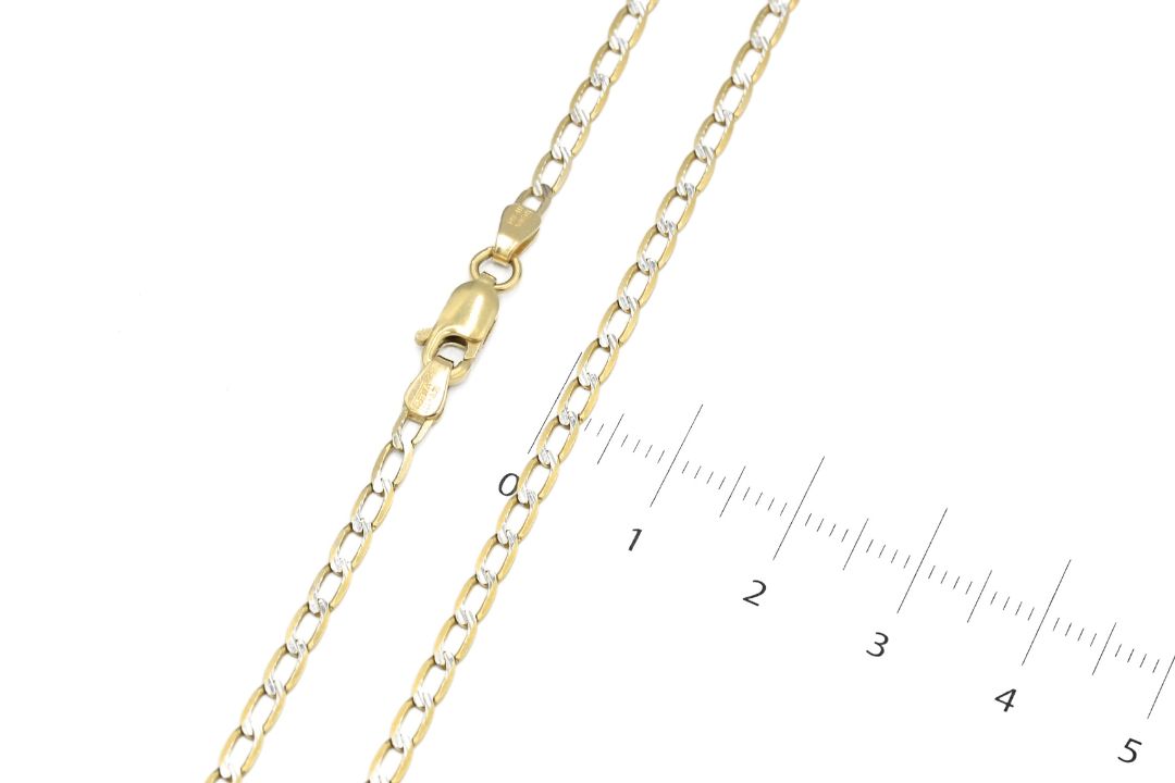 Cadena de Oro 14k de Tejido Inglés con Diamantado Blanco mod. 6390