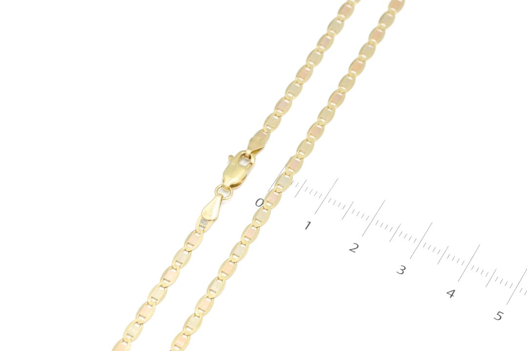 Cadena de Oro Florentino 14k en Tejido de Eslabones Navaja mod. 6391