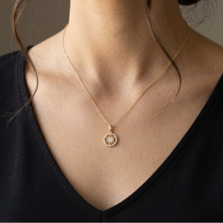 Dije de Oro 14k Estrella de David con Zirconias mod. 11224