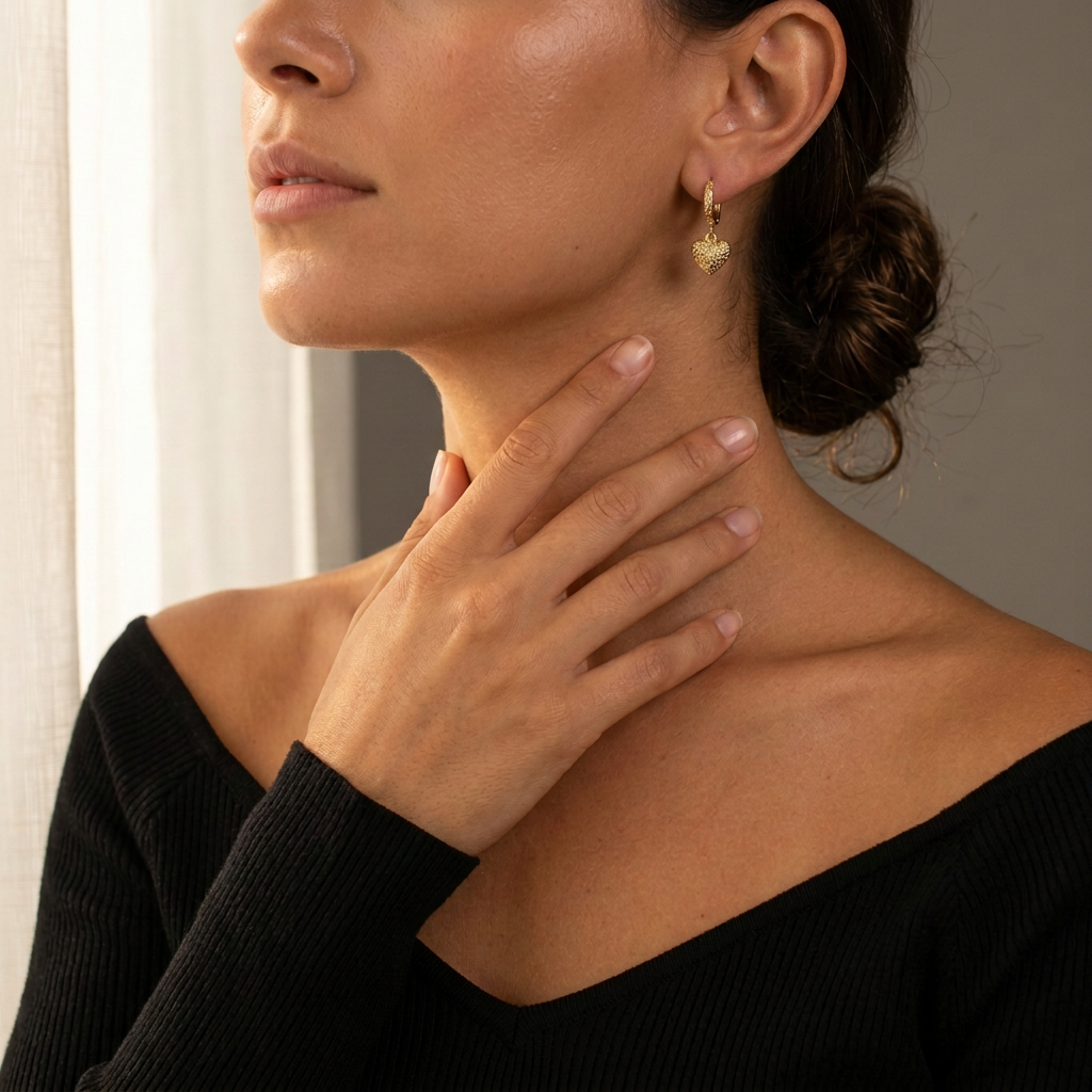 Grapa Larga de Oro 14k Corazones Acabado Texturizado mod. 11239