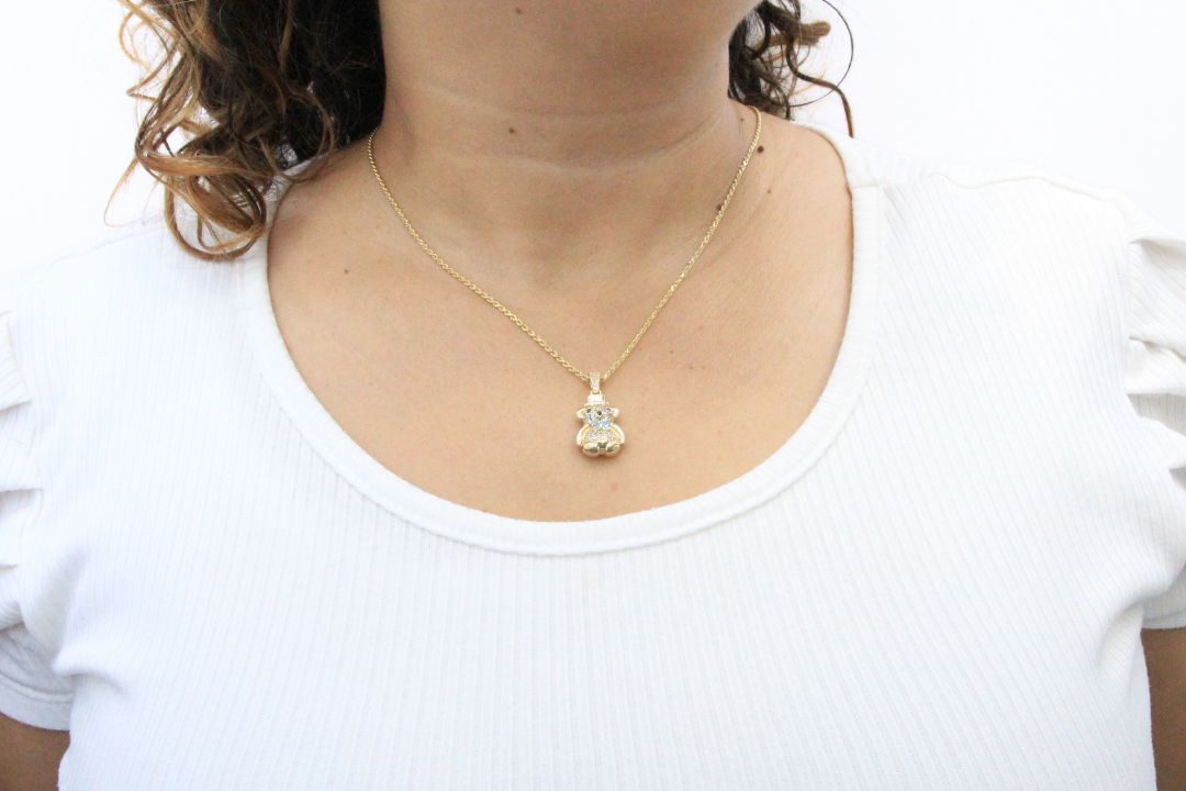 Dije Osito con Moño y Sombrero Incrustado con Zirconias mod. 5869