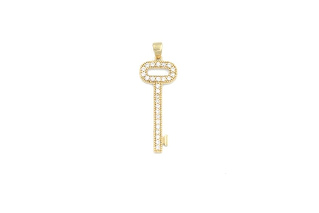 Dije de Llave Especial con Incrustación Fina de Zirconias mod. 6350