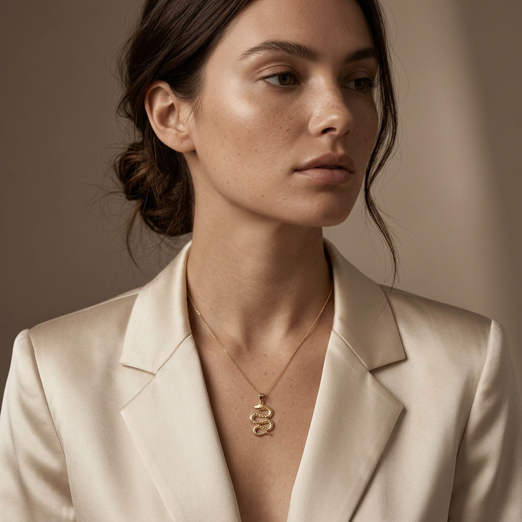 Dije de Oro 14k Serpiente Diseño Diamantado mod. 11225
