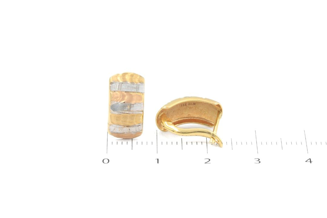 Arete con Broche Patente de Brillo especial en Oro Florentino mod. 6393