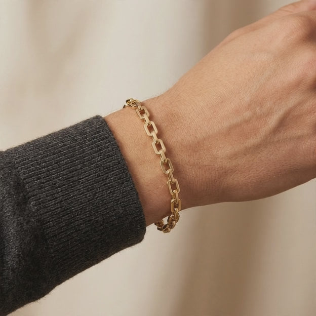 Pulsera de Oro 14k Monaco Modelo Cubo con Broche Pavé mod. 10992