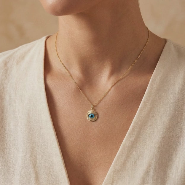 Dije de Oro 14k  Ojo Turco Encapsulado mod. 10936