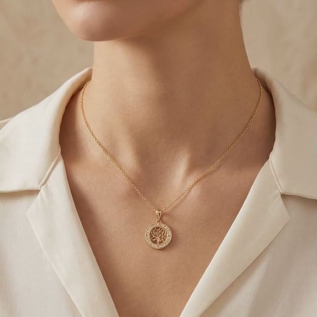 Dije de Oro 14k Arbol de la Vida con Zirconias mod. 10941