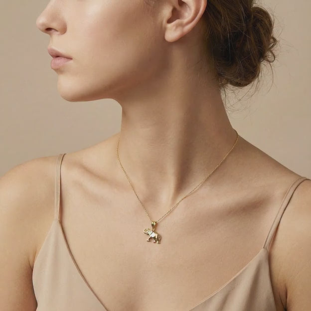 Dije de Oro 14k Elefante Fino y Brillante mod. 10790