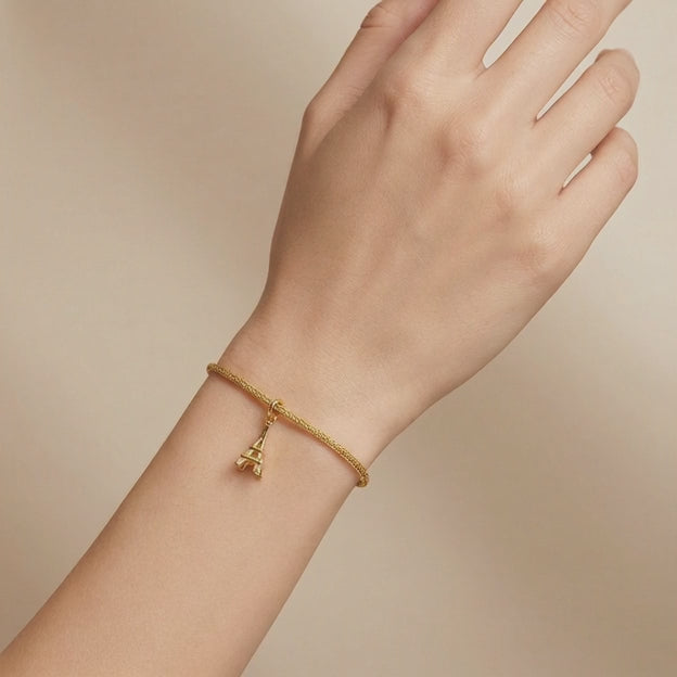 Charm de Oro 14k Diseño de la Torre Eiffel Brillante mod. 10652