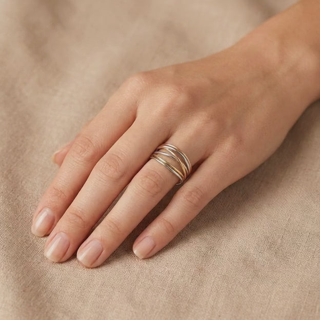 Anillo de Oro 14k Entrelazado Florentino mod. 10883