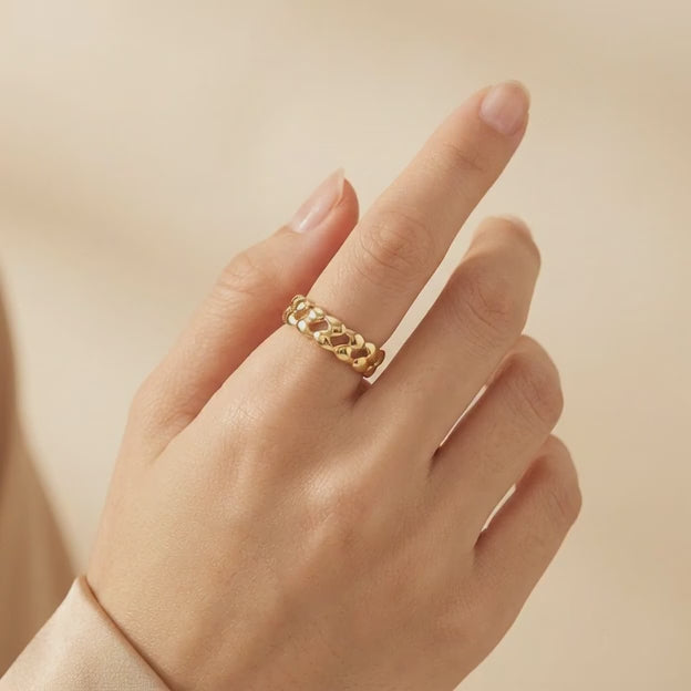 Anillo de Oro 14k Diseño Entrelazado mod. 10868