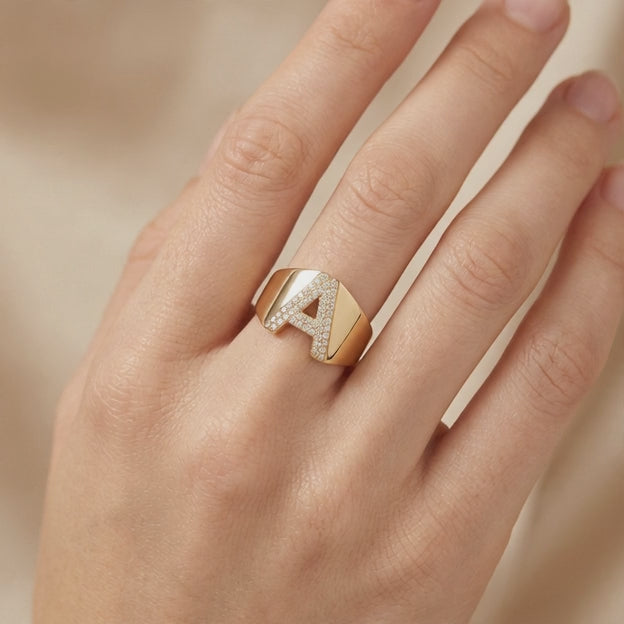 Anillo de Oro 14k de Incial A mod. 10875