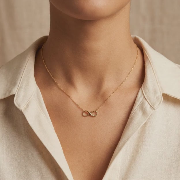 Gargantilla de Oro 14k Diseño Elegante de Infinito mod. 10953