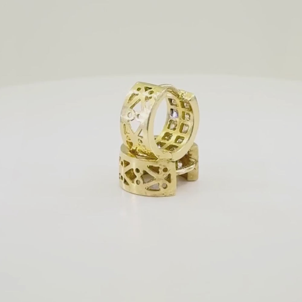 Grapa de Oro 14k con Diseño Especial e Incrustación de Zirconias en Línea mod. 10170