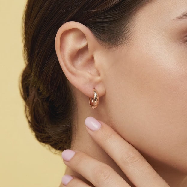 Grapa de Oro 14k Rosa Facetadas mod. 11067