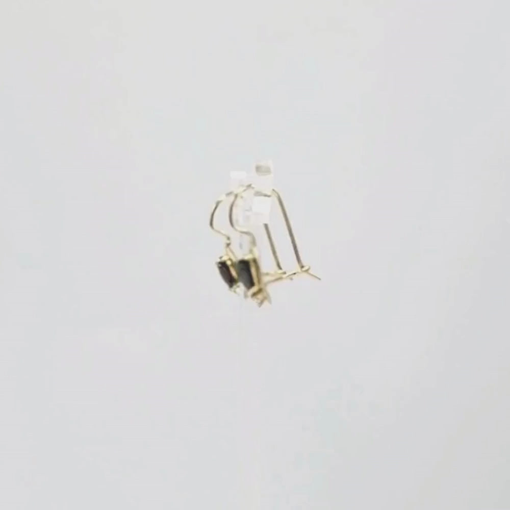 Arete con Broche Arillo de Oro 14k Diseño de Corazón con Zirconia Negra mod. 9764