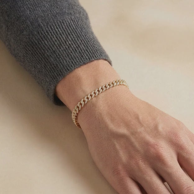 Pulsera de Oro 14k Monaco Modelo Classic con Zirconias mod. 10991