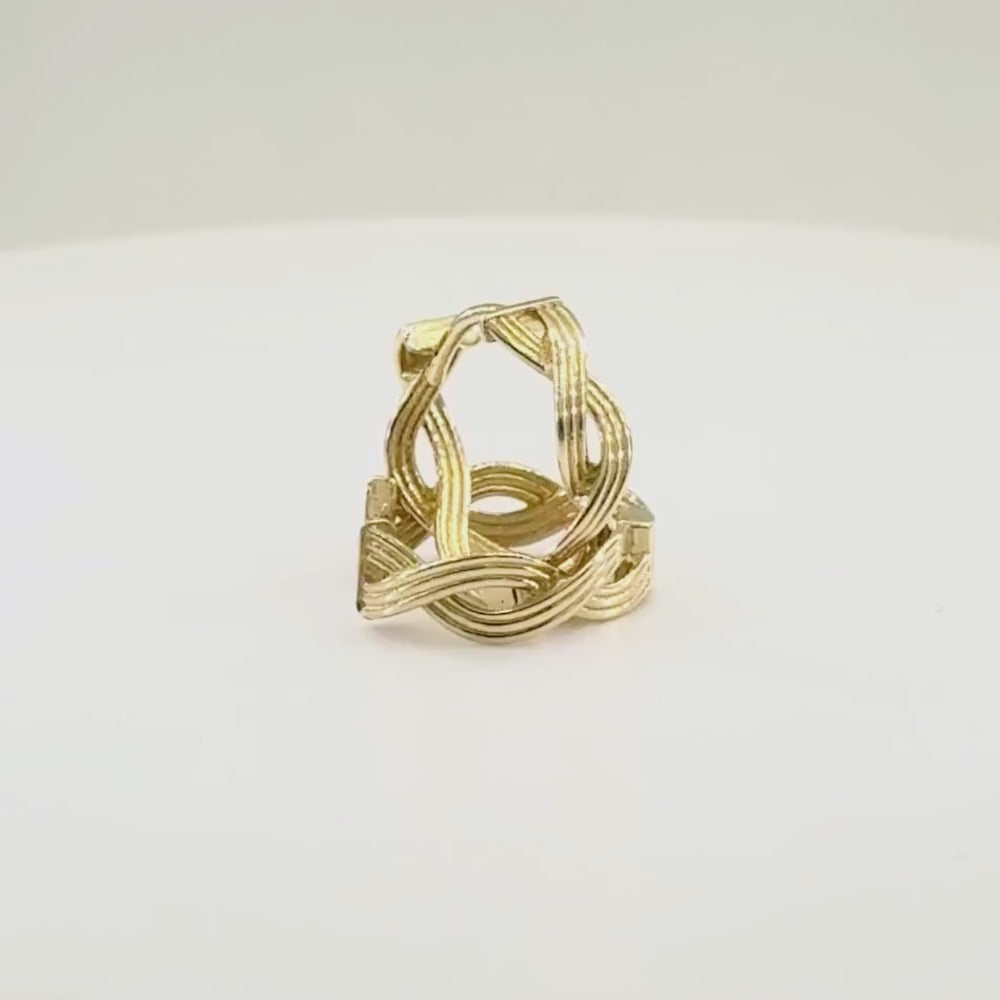 Grapa de Oro 14k de Diseño Trenzado Cruzado mod. 10161