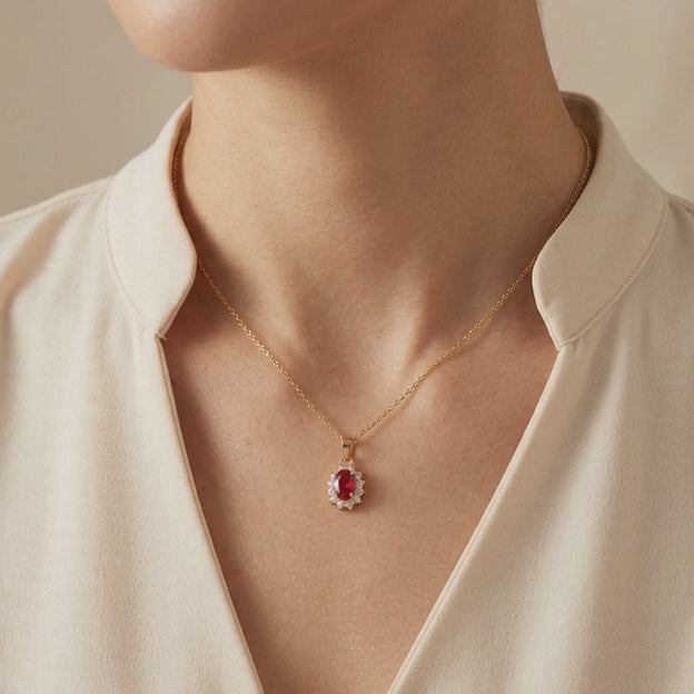 Dije de Oro 14k Elegante con Zirconia Rosa mod. 10934