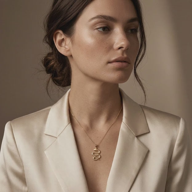 Dije de Oro 14k Serpiente Diseño Diamantado mod. 11225