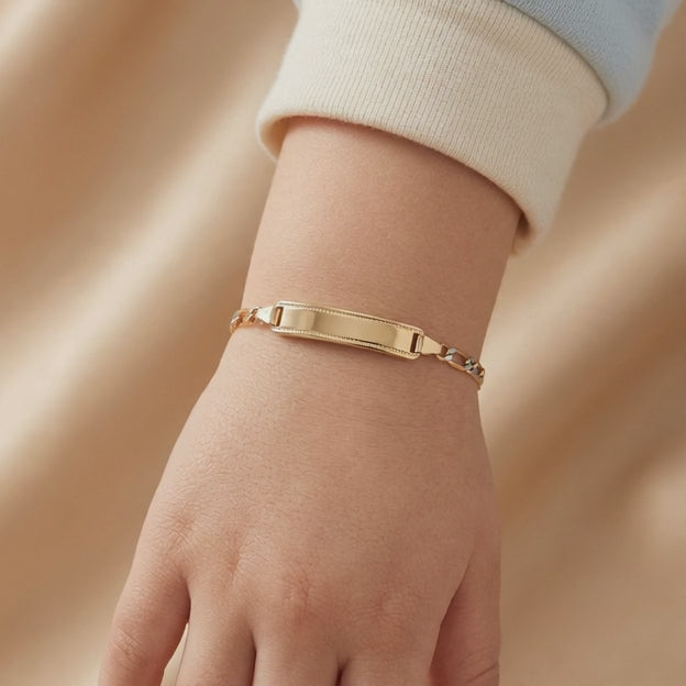 Esclava de Oro 14k para Niño Diseño de Eslabones 1x1 mod. 11210