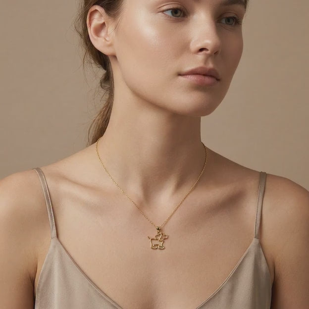 Dije de Oro 14k Perrito en Diseño Brillante Estilo Silueta mod. 10797