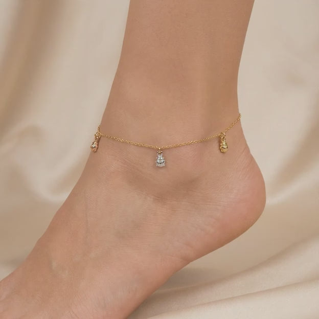 Tobillera de Oro 14k Catarinas Florentinas mod. 11072