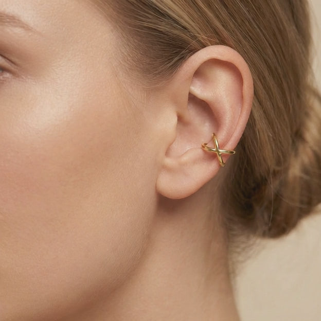 Earcuff de Oro 14k Hueco Trepador Infinito Tubular mod. 10607
