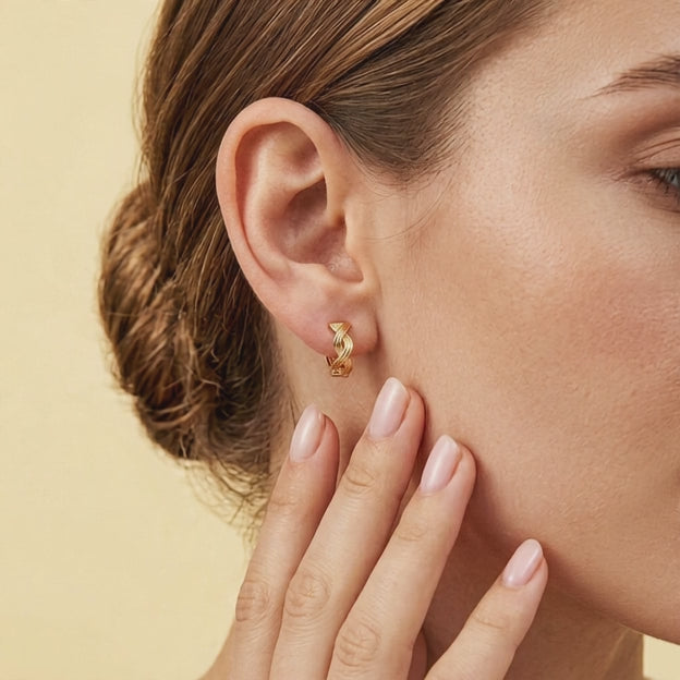 Grapa de Oro 14k Elegante Diseño Trenzado mod. 11136