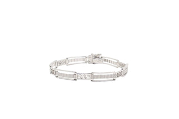 Pulsera con Eslabones de Grecas en Oro Blanco  mod. 5758