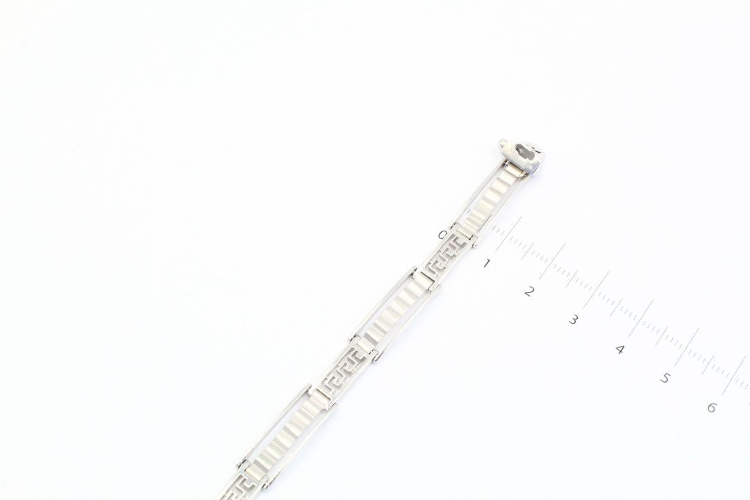 Pulsera con Eslabones de Grecas en Oro Blanco  mod. 5758
