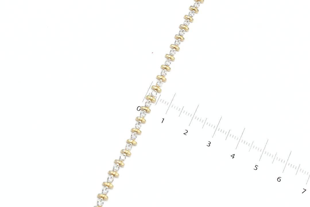 Pulsera 1x1 con Zirconias Intercaladas mod. 6106
