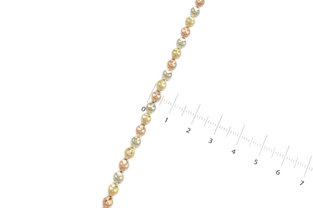 Pulsera de Oro Florentino con Eslabón Circulares Brillantes mod. 6112