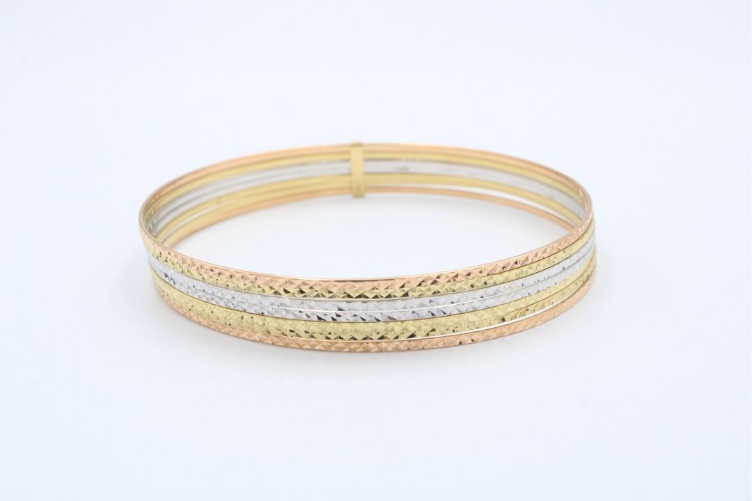 Semanario de Oro 14k con Diseño Diamantado Brillante mod. 2892