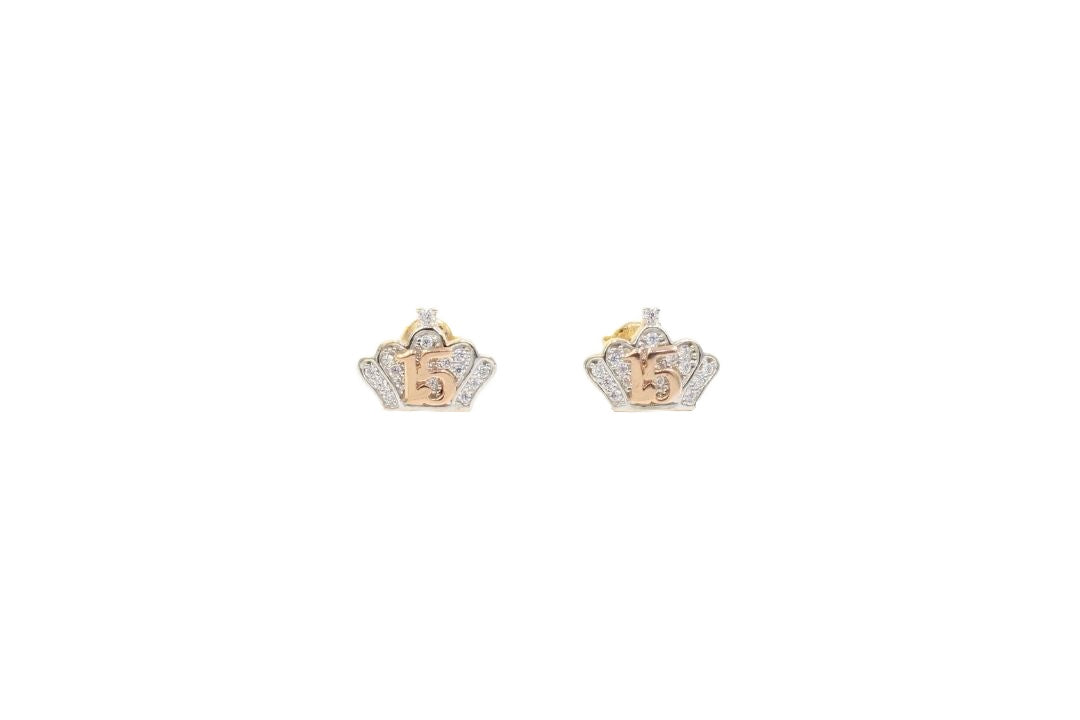 Arete de XV Años de Coronas Florentinas con Zirconias mod. 5525