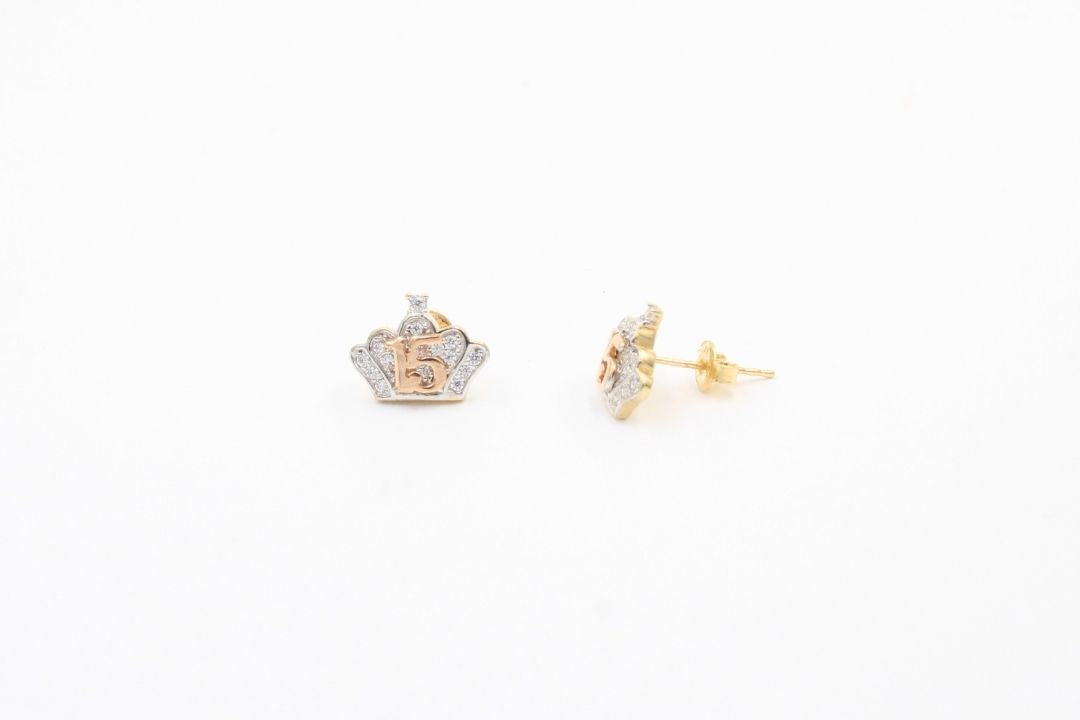 Arete de XV Años de Coronas Florentinas con Zirconias mod. 5525