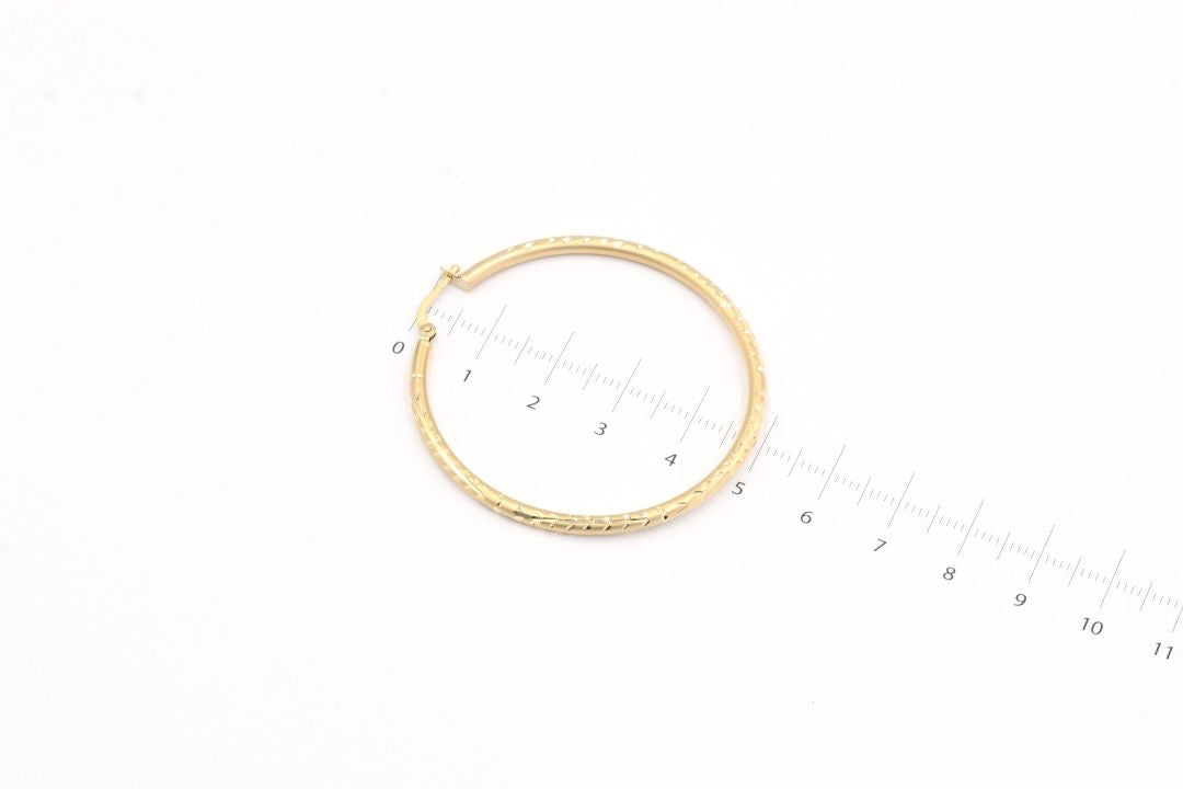 Arracada Circular Tubular de Tono Mate con Diamantado Fino mod. 4686