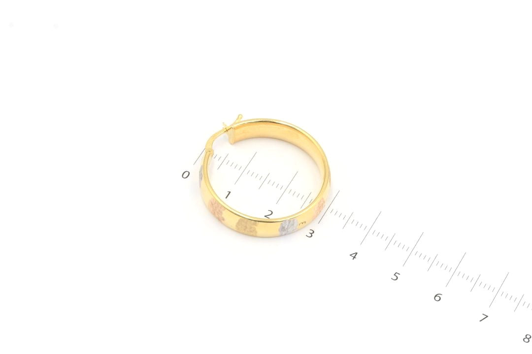 Arracada Inflada con Diseño de Oro Florentino mod. 4693