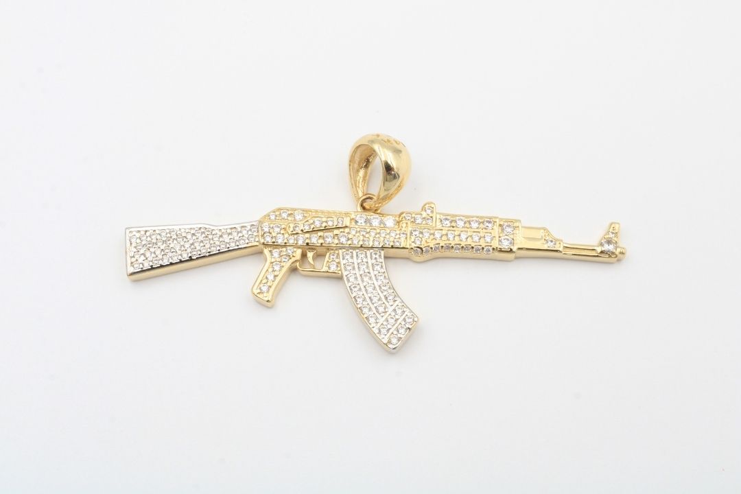 Dije de Ametralladora con Piedras Brillantes mod. 3410