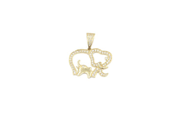 Dije de Oro 14k Elefante con Incrustación de Zirconias mod. 4649