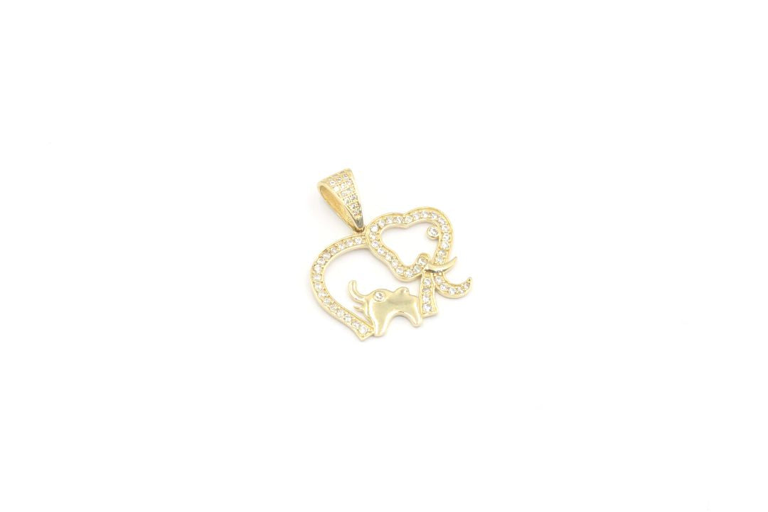 Dije de Oro 14k Elefante con Incrustación de Zirconias mod. 4649