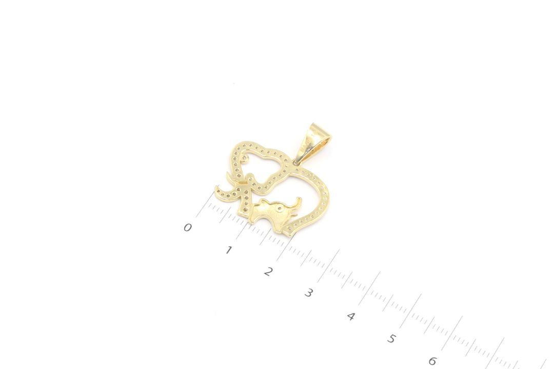 Dije de Oro 14k Elefante con Incrustación de Zirconias mod. 4649