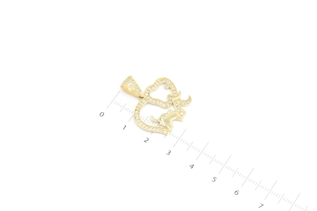 Dije de Oro 14k Elefante con Incrustación de Zirconias mod. 4649
