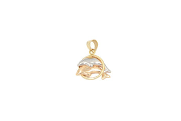 Dije de Oro 14k Delfines Florentinos con Aro mod. 4652